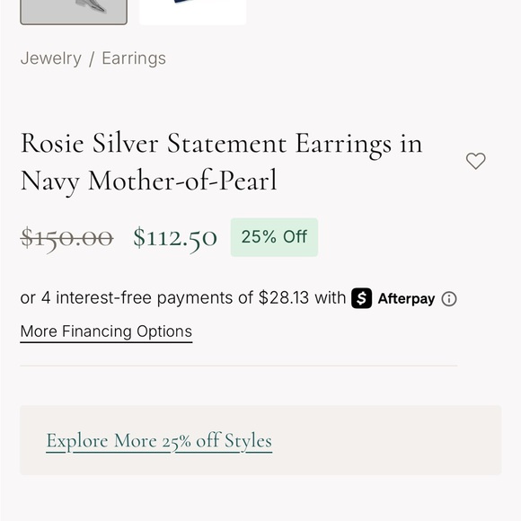 Kendra Scott Dallas Cowboys Silver Earrings with Deep Blue Accents - Picture 2 of 2